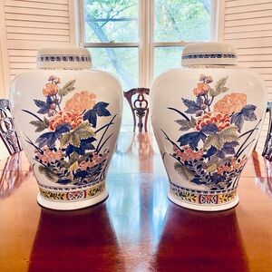 Tiffany & Co. Blue and Orange Botanical Vases
